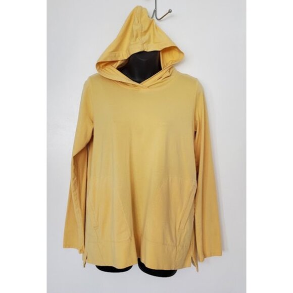 J.Jill Luxe Supima Pullover T-Shirt Tunic Hoodie Pockets Seam Stitching Size S - Picture 3 of 10